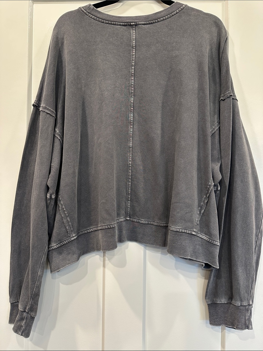 Easel Mineral Washed Cropped Pullover, Size Medium - Picture 3 of 6